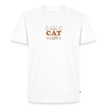 Clever cat lady - Men's Premium Organic T-Shirt - white - Front - Nico (187cm)