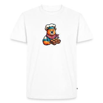 Baking Bear - Men's Premium Organic T-Shirt - white - Front - Nico (187cm)