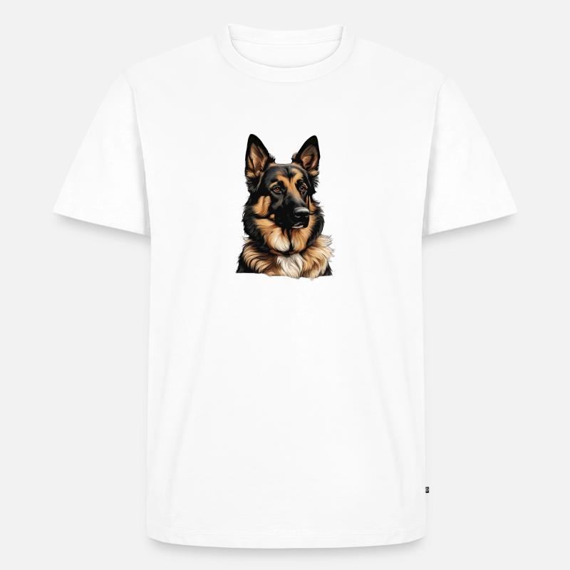 schäferhund - Männer Premium Bio T-Shirt - Weiß