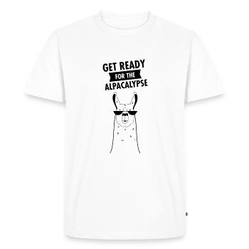 Get Ready For The Alpacalypse - Alpaca Llama - Men's Premium Organic T-Shirt - white - Front - Nico (187cm)
