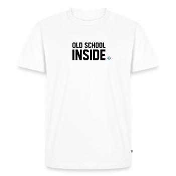 Old School Inside Black - Men's Premium Organic T-Shirt - white - Front - Nico (187cm)