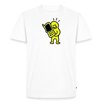 Tefefonieren mobile phone - Men's Premium Organic T-Shirt - white - Front - Nico (187cm)