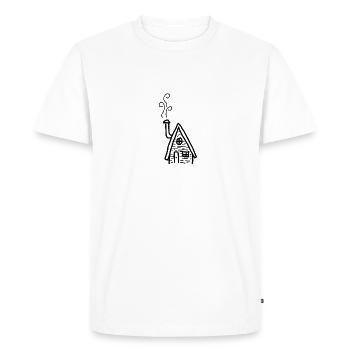 Petite maison petite cabane - T-shirt Premium bio Homme - blanc - Devant - Nico (187cm)
