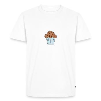 Muffin au petit gâteau - T-shirt Premium bio Homme - blanc - Devant - Nico (187cm)