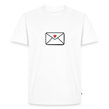 Chère lettre - T-shirt Premium bio Homme - blanc - Devant - Nico (187cm)