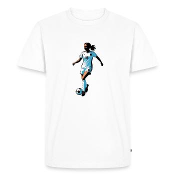 Football Femme - Autocollant de sport relatable - T-shirt Premium bio Homme - blanc - Devant - Nico (187cm)