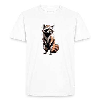 raton laveur - Autocollant animal mignon - T-shirt Premium bio Homme - blanc - Devant - Nico (187cm)