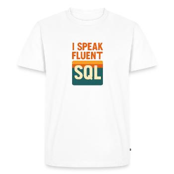 I speak SQL - Men's Premium Organic T-Shirt - white - Front - Nico (187cm)
