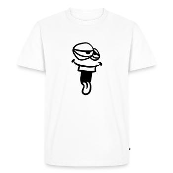 visage drôle monstre tête clipart drôle bande dessinée c - T-shirt Premium bio Homme - blanc - Devant - Nico (187cm)