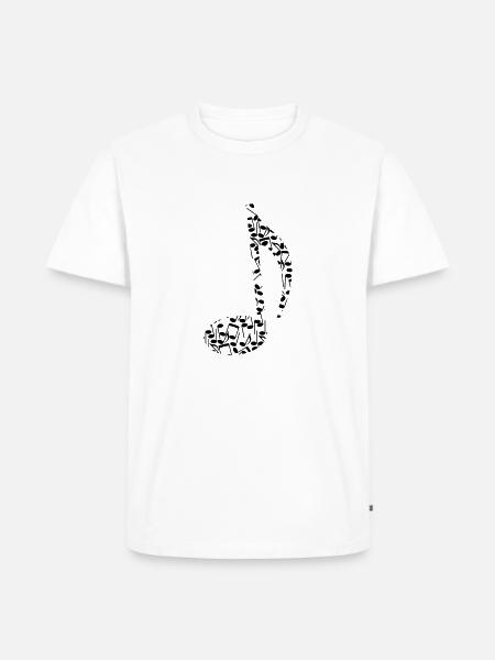 Noten-Note - Männer Premium Bio T-Shirt - Weiß