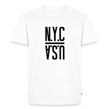 NYC - ÉTATS-UNIS - New York City Manhattan United States - T-shirt Premium bio Homme - blanc - Devant - Nico (187cm)
