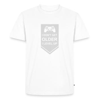 get older level up - Men's Premium Organic T-Shirt - white - Front - Nico (187cm)