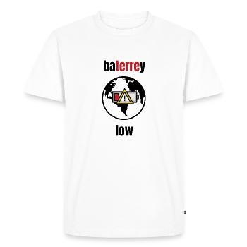 planète batterie faible - T-shirt Premium bio Homme - blanc - Devant - Nico (187cm)