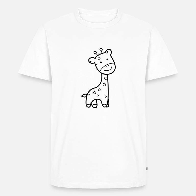 Giraffe - Männer Premium Bio T-Shirt - Weiß