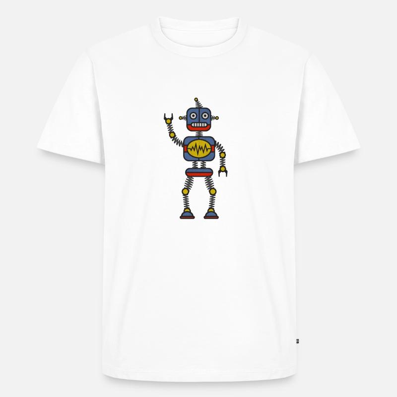 Roboter - Männer Premium Bio T-Shirt - Weiß