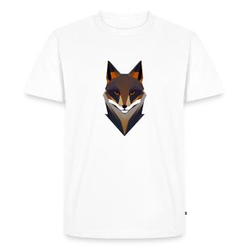 Renard géométrique - T-shirt Premium bio Homme - blanc - Devant - Nico (187cm)
