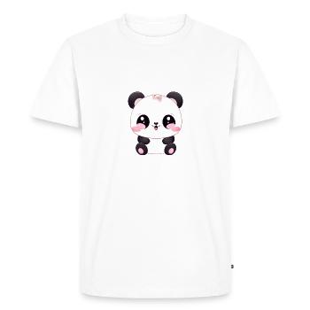 Panda Cuteness Overload Tshirt - Men's Premium Organic T-Shirt - white - Front - Nico (187cm)