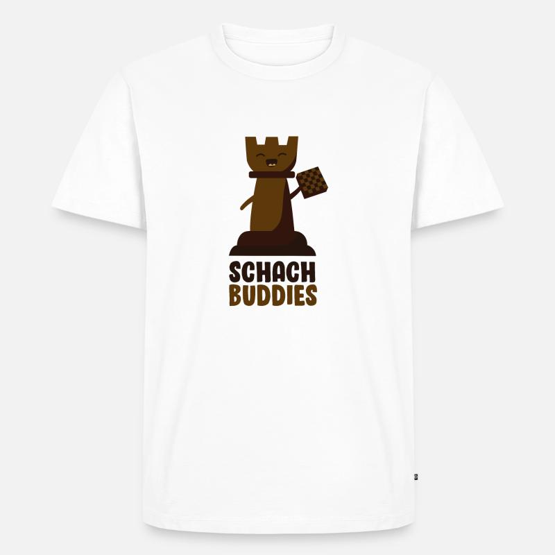 Schach Buddies - Männer Premium Bio T-Shirt - Weiß