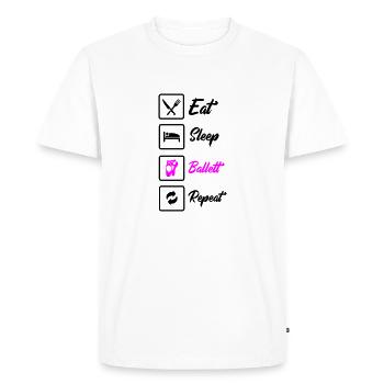 Manger dormir Ballet Répéter - T-shirt Premium bio Homme - blanc - Devant - Nico (187cm)