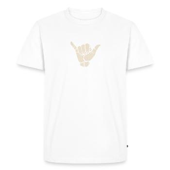 OWN THE ROAD Biker gift shirt - Men's Premium Organic T-Shirt - white - Front - Nico (187cm)