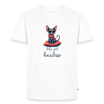 Sphyny Chat Nu Chat Nu Chat Persan - T-shirt Premium bio Homme - blanc - Devant - Nico (187cm)