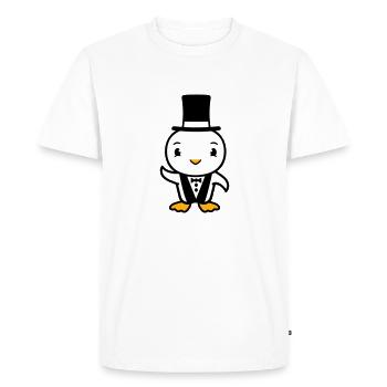 Bird Husband Top Hat Suit Wedding Rich - Men's Premium Organic T-Shirt - white - Front - Nico (187cm)