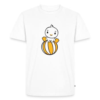 Canard assis sur le ballon Circus Vacances Beach Ball Fun - T-shirt Premium bio Homme - blanc - Devant - Nico (187cm)
