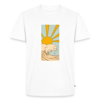 Sun and Waves - T-shirt Premium bio Homme - blanc - Devant - Nico (187cm)