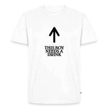 This boy needs a drink - T-shirt Premium bio Homme - blanc - Devant - Nico (187cm)