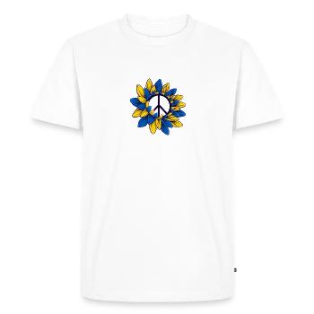 Stand for Ukraine Sunflower Flag - Men's Premium Organic T-Shirt - white - Front - Nico (187cm)