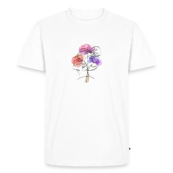 Fleur Femme - T-shirt Premium bio Homme - blanc - Devant - Nico (187cm)