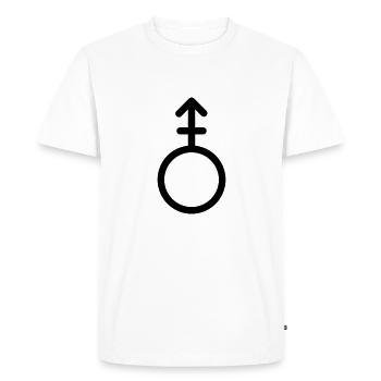 Androgynous - symbol of Androgyny - Men's Premium Organic T-Shirt - white - Front - Nico (187cm)