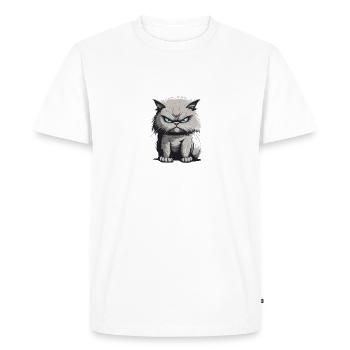 Chat de mauvaise journée - T-shirt Premium bio Homme - blanc - Devant - Nico (187cm)