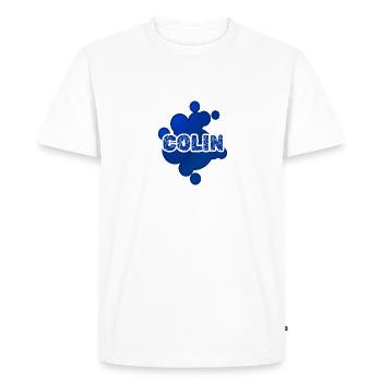 Baby bump Colin - Men's Premium Organic T-Shirt - white - Front - Nico (187cm)