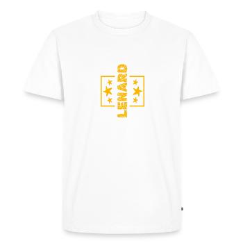 Gift for Lenard - Men's Premium Organic T-Shirt - white - Front - Nico (187cm)