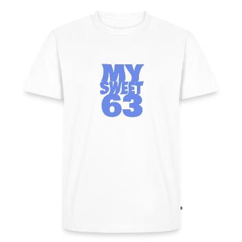 Sweet 63 - Men's Premium Organic T-Shirt - white - Front - Nico (187cm)