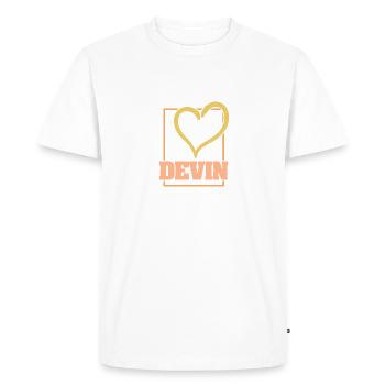 Gift for Devin - Men's Premium Organic T-Shirt - white - Front - Nico (187cm)