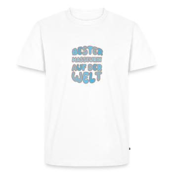 Cadeau pour masseuse - T-shirt Premium bio Homme - blanc - Devant - Nico (187cm)