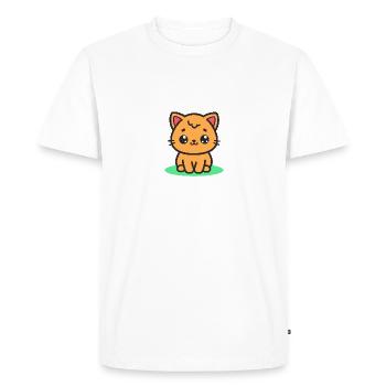 Kitten - Men's Premium Organic T-Shirt - white - Front - Nico (187cm)