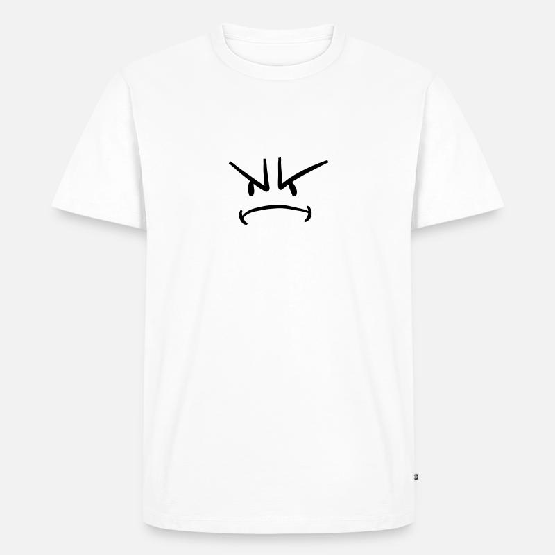 Böses Wütendes Gesicht - Männer Premium Bio T-Shirt - Weiß