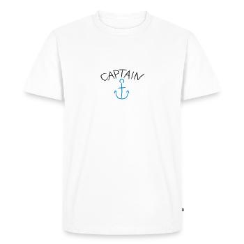 Captain Anchor Comic Logo - Men's Premium Organic T-Shirt - white - Front - Nico (187cm)