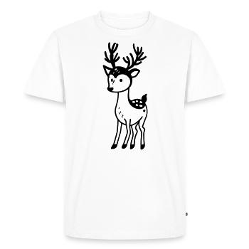 Cerf - T-shirt Premium bio Homme - blanc - Devant - Nico (187cm)