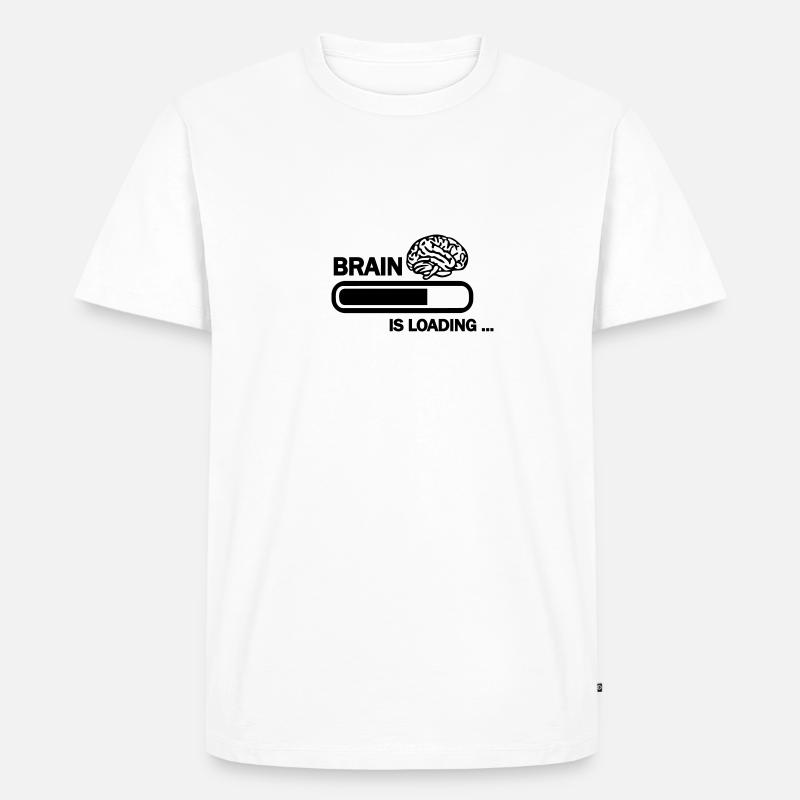 Brain loading - Männer Premium Bio T-Shirt - Weiß