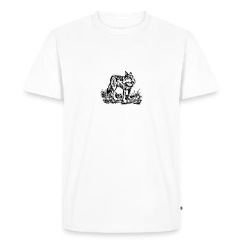 Wolf (black) - Men's Premium Organic T-Shirt - white - Front - Nico (187cm)