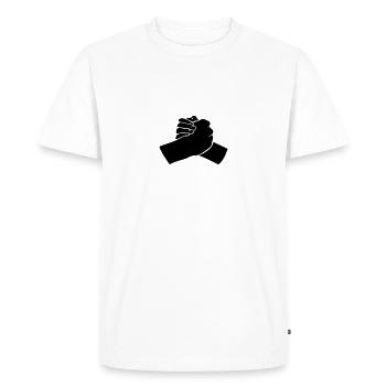 hands 01 - Men's Premium Organic T-Shirt - white - Front - Nico (187cm)