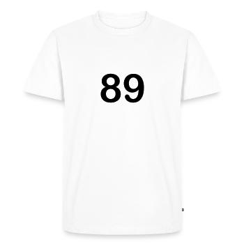 89 - Men's Premium Organic T-Shirt - white - Front - Nico (187cm)