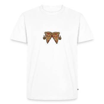 pizza bande dessinée couple 02 - T-shirt Premium bio Homme - blanc - Devant - Nico (187cm)