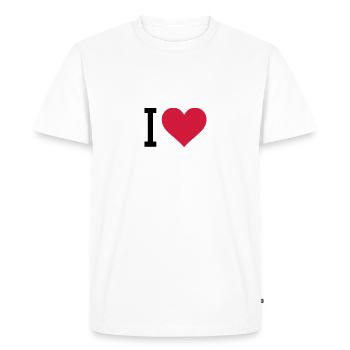 j'aime - T-shirt Premium bio Homme - blanc - Devant - Nico (187cm)