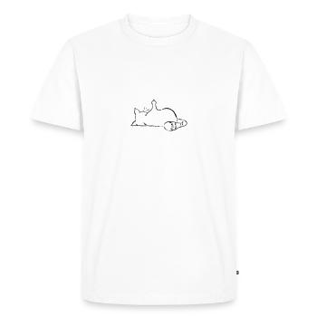 Chat Majeur Not Today Non Amour des chats Nö - T-shirt Premium bio Homme - blanc - Devant - Nico (187cm)