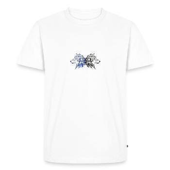 Woelfe Tribal 2 - Men's Premium Organic T-Shirt - white - Front - Nico (187cm)